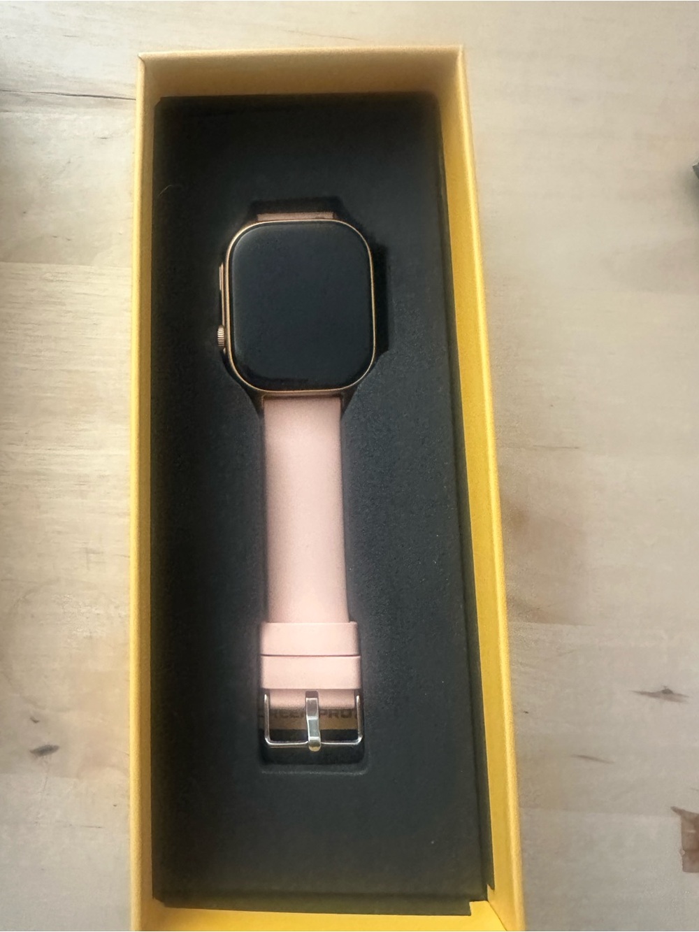 Rose Gold Case Smartwatch with Pink Silicone Band